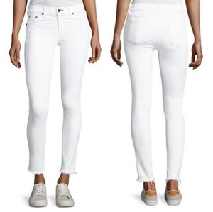 Rag & Bone White Fray Hem Capri Skinny Jeans Size 30